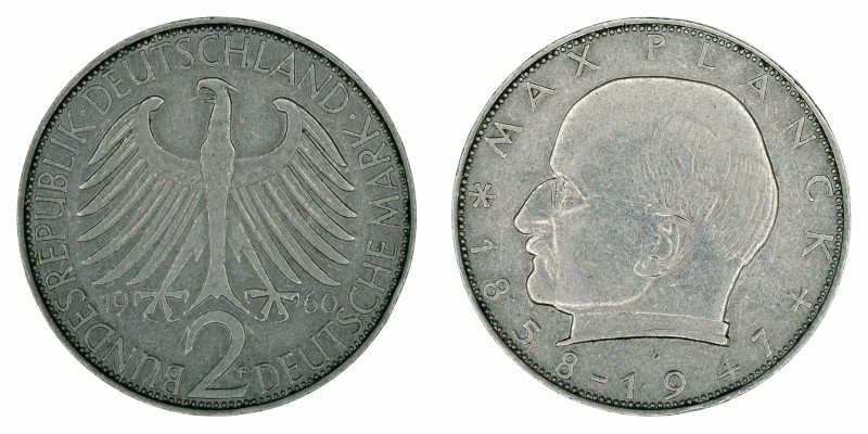 Germany - 2 Deutsche Mark - Max Planck - 1960-F