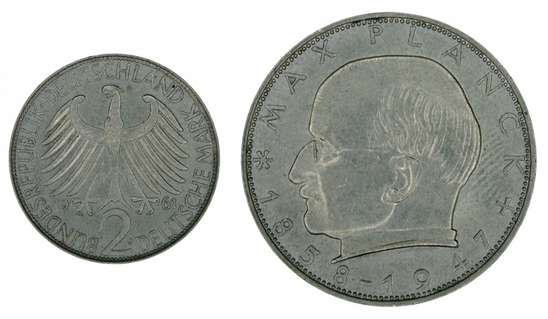 Germany - 2 Deutsche Mark - Max Planck - 1961-J