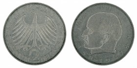 Germany - 2 Deutsche Mark - Max Planck - 1962-F