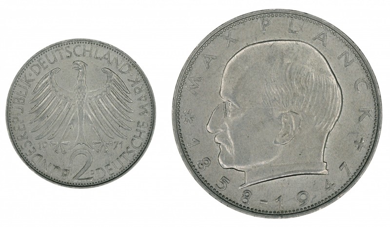 Germany - 2 Deutsche Mark - Max Planck - 1971-D