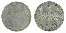 Germany - 5 Deutsche Mark - Silver - 1951-J