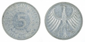 Germany - 5 Deutsche Mark - Silver - 1956-D