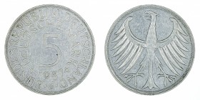 Germany - 5 Deutsche Mark - Silver - 1957-G
