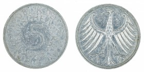 Germany - 5 Deutsche Mark - Silver - 1958-G