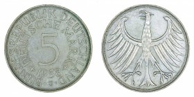Germany - 5 Deutsche Mark - Silver - 1958-J - Rare!