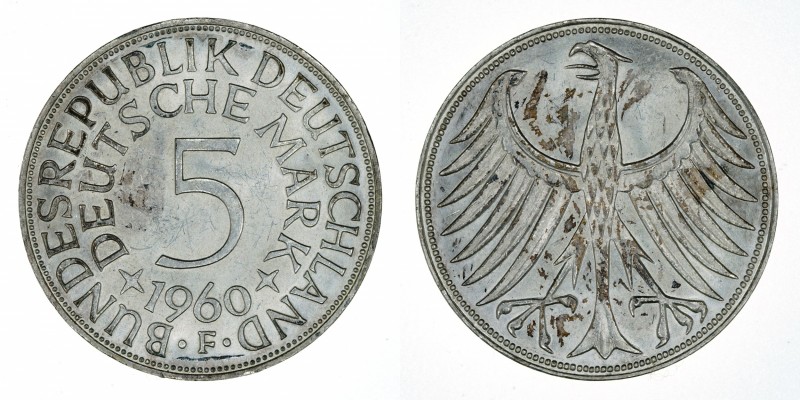 Germany - 5 Deutsche Mark - Silver - 1960-F