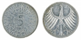 Germany - 5 Deutsche Mark - Silver - 1960-J
