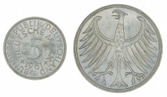 Germany - 5 Deutsche Mark - Silver - 1961-F