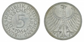 Germany - 5 Deutsche Mark - Silver - 1964-F