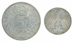 Germany - 5 Deutsche Mark - Silver - 1964-G