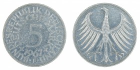 Germany - 5 Deutsche Mark - Silver - 1967-F
