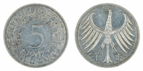 Germany - 5 Deutsche Mark - Silver - 1967-G