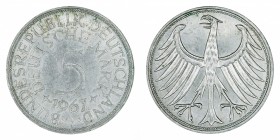 Germany - 5 Deutsche Mark - Silver - 1967-J