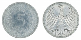 Germany - 5 Deutsche Mark - Silver - 1968-J