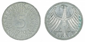 Germany - 5 Deutsche Mark - Silver - 1970-J