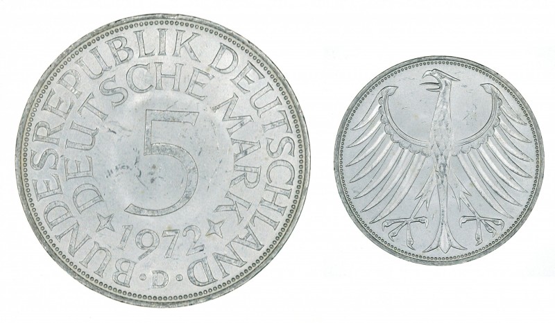 Germany - 5 Deutsche Mark - Silver - 1972-D