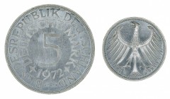 Germany - 5 Deutsche Mark - Silver - 1972-F
