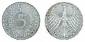 Germany - 5 Deutsche Mark - Silver - 1974-F