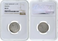 Germany - Prussia - 1/12 Thaler 1753-C - NGC MS-62