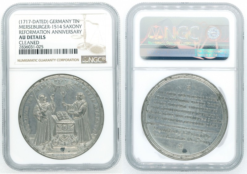 Germany - Reformation Anneversary Silver Medal - NGC AU Details - 1717 - יהוה...