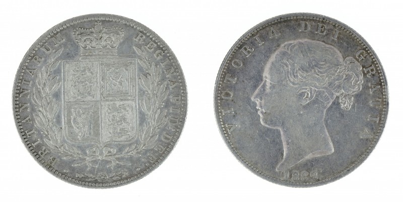 Great Britain - 1/2 crown 1882. KM-756. Young Victoria. Nice coin, light surface...