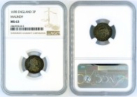 Great Britain - 3 pence 1698 - NGC MS63