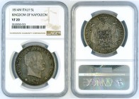 Italy - Kingdom of Napoleon - 5 Lire 1814-M - NGC VF-20