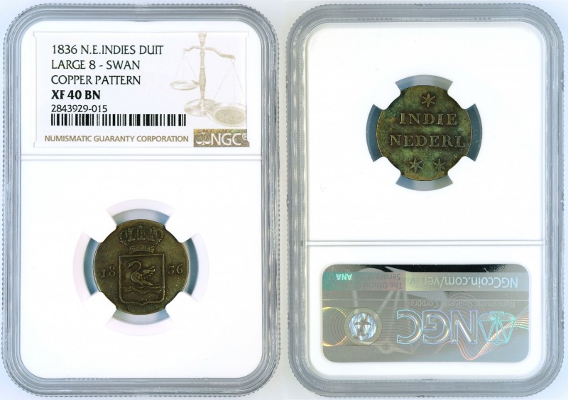 Netherlands East Indies - Sumatra - Pattern 1 DUIT 1836 - NGC XF-40. KM Pn20. Ex...