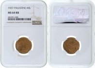 Palestine - 1 Mil - NGC MS64 RB - 1927