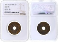 Palestine - 10 Mils - NGC AU50 BN - 1942 - Bronze