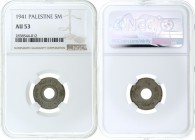 Palestine - 5 Mils - NGC AU53 - 1941