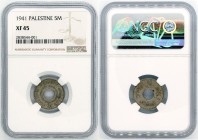 Palestine - 5 Mils - NGC XF45 - 1941