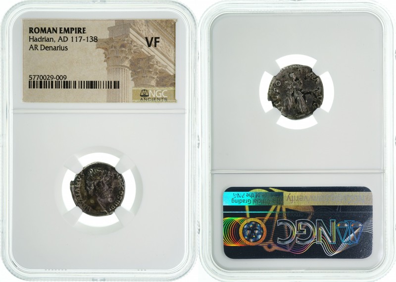 Roman Empire - AR Denarius - Hadrian - AD 117-138 - NGC VF. Important historical...