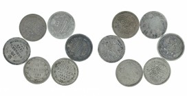 Russia - 6 silver 10 kopeks lot 1823-1899.