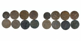 Russia - 8 copper coins lot 1735-52