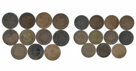 Russia - Copper 11 coins lot: 2 kopeks 1898-1916.