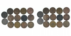 Russia - Copper 14 coins lot: 1 kopek 1896-1915.