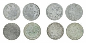 Russia - Quartet of 15 kopeks 1912-1915