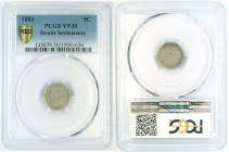 Straits Settlements - 5 Cents 1883 - PCGS VF30
