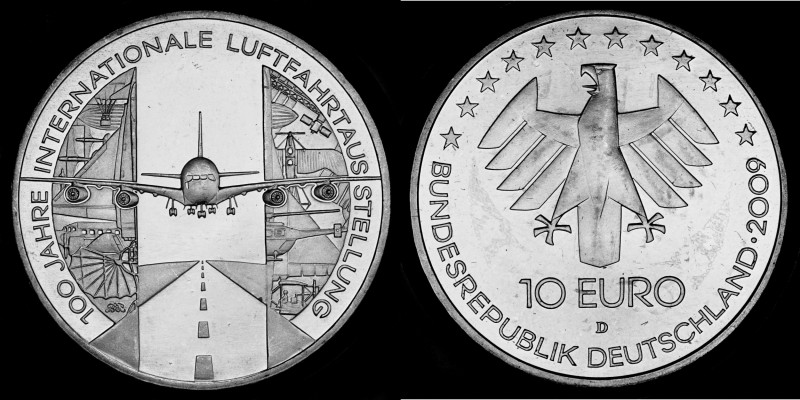 10 Euro 2009 Deutschland - Numisblatt 3/2009. 100 Years of international aviatio...