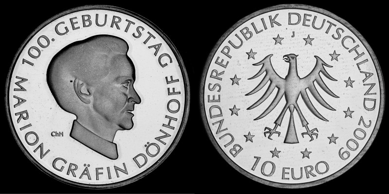 10 Euro 2009 Deutschland - Numisblatt 6/2009. 100th birthday of Countess Dönhoff...