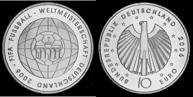 10 Euro 2006 Deutschland - Numisblatt 5/2006. World Cup 2006 4th edition "FIFA W...