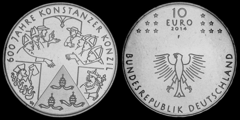 10 Euro 2014 Deutschland - Numisblatt 4/2014. 600 years Constance Council, Coppe...