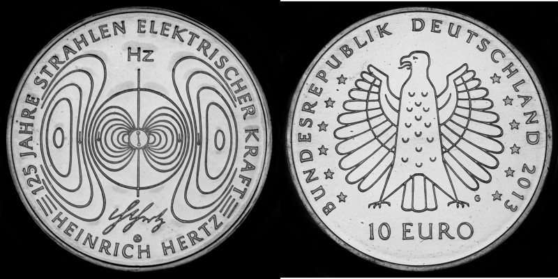 10 Euro 2013 Deutschland - Numisblatt 5/2013. 125 years Strahlen - Heinrich Hert...