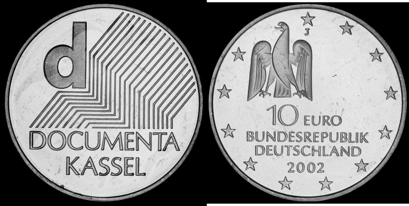 10 Euro 2002 Deutschland - Numisblatt 3/2002. 100 Days Art Documenta 11, Silver,...