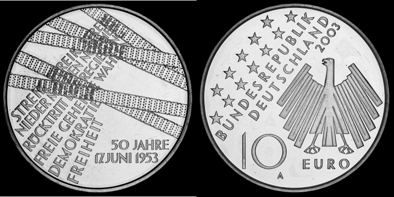 10 Euro 2003 Deutschland - Numisblatt 3/2003. 50th anniversary of the popular up...