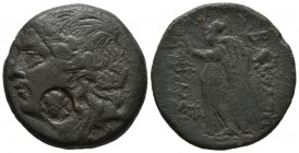 REINO DE BITHYNIA, Prusias I. Ae. (Ae. 11,47g/26mm). 238-183 a.C. (SNG Copenhagen 627). MBC. Resello en anverso.