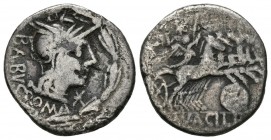 GENS ACILIA. Denario. (Ar. 3,20g/18mm). 125 a.C. Roma. (Crawford 271/1; FFC 92). MBC-.