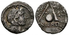 GENS CORNELIA. Denario. (Ar. 3,47g/19mm). 76-75 a.C. Hispania. (Crawford 393/1b; FFC 628). MBC. Oxidaciones. Tono irisado.
