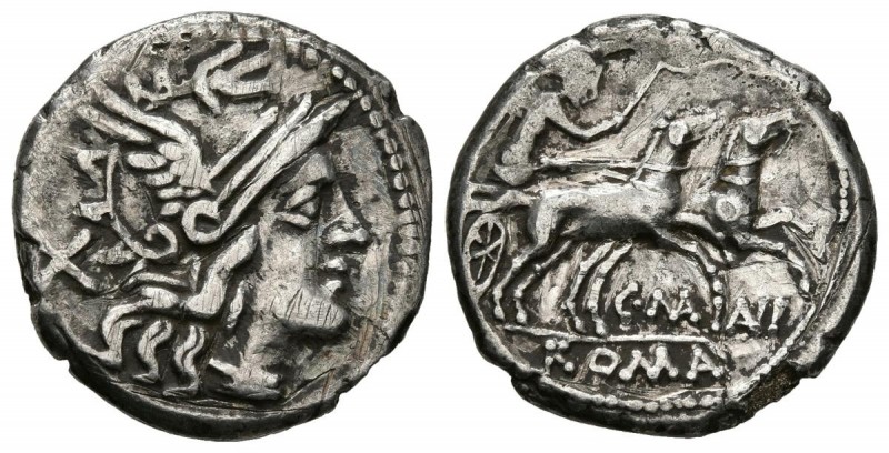 GENS MAIANIA. Denario. (Ar. 3,11g/17mm). 153 a.C. Roma. (Crawford 203/1a; FFC 83...